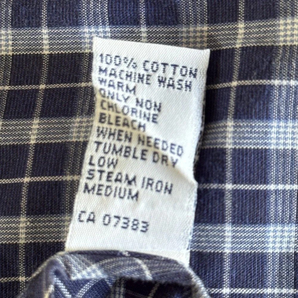 Polo Ralph Lauren Mens Classic Fit Blue Plaid Button Up Long Sleeve Shirt Size M